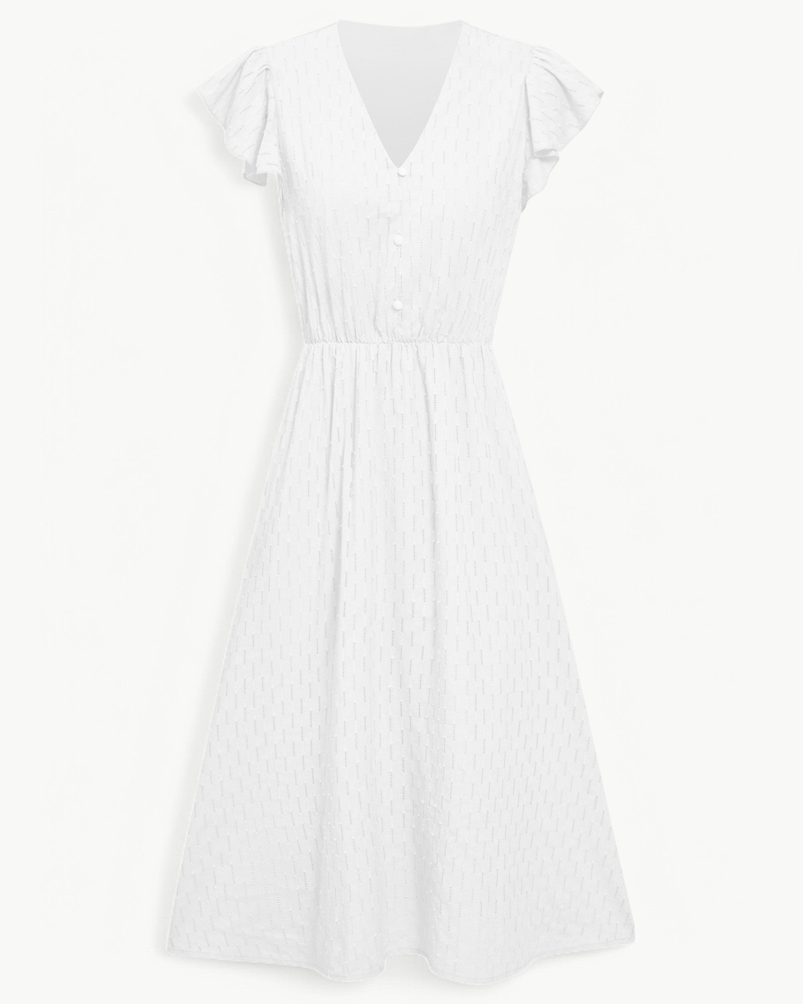 LARA - V-neck midi dress with ruffle sleeves - Light & stylish favorite