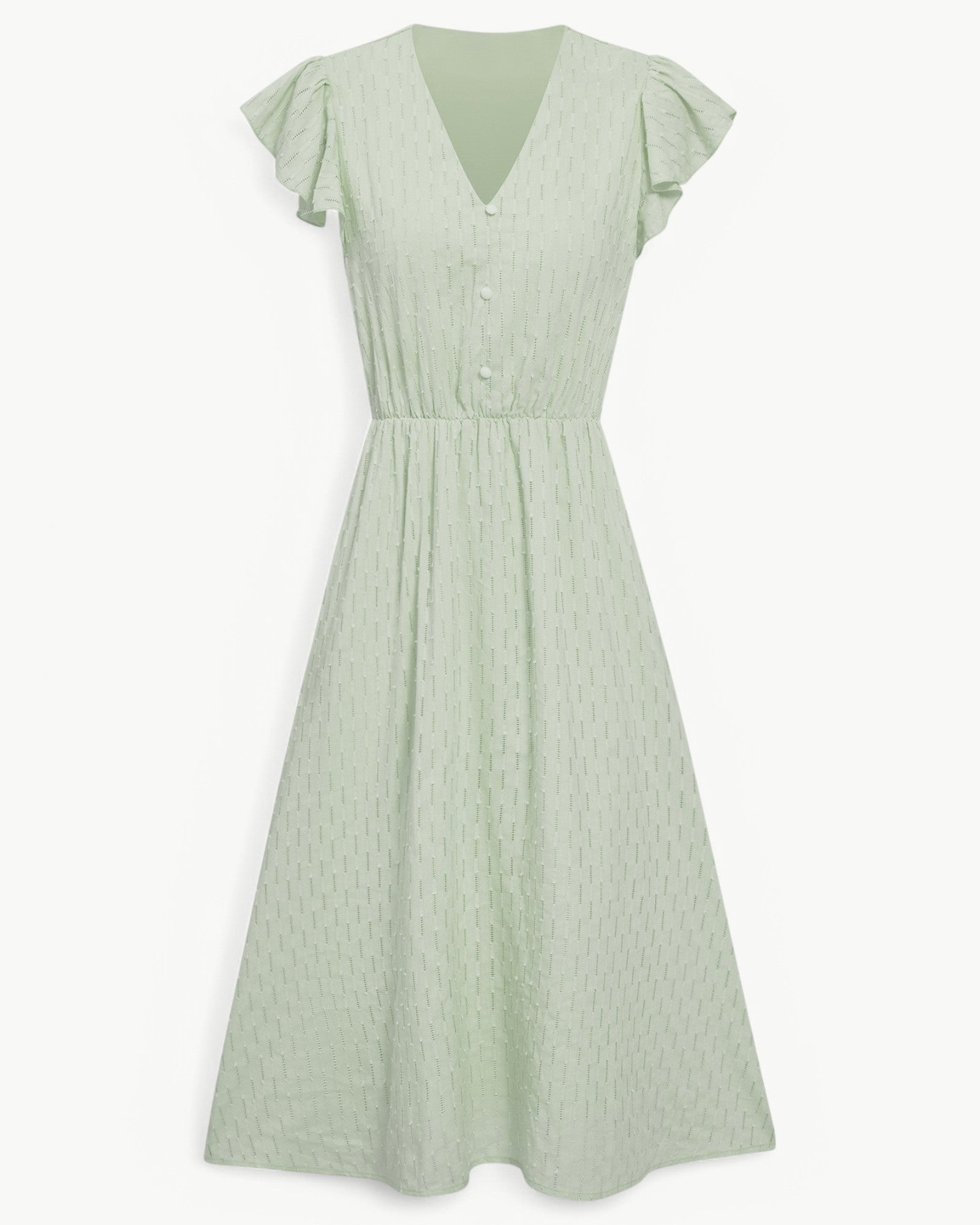 LARA - V-neck midi dress with ruffle sleeves - Light & stylish favorite