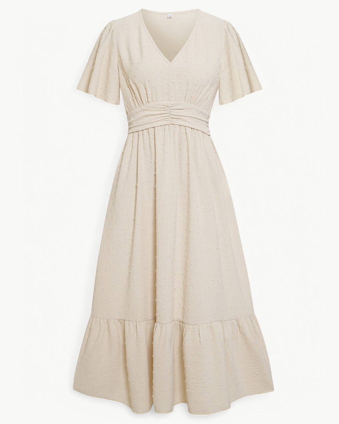 RENÉE - V-neck short sleeve calf length dress - Lightweight and stylish