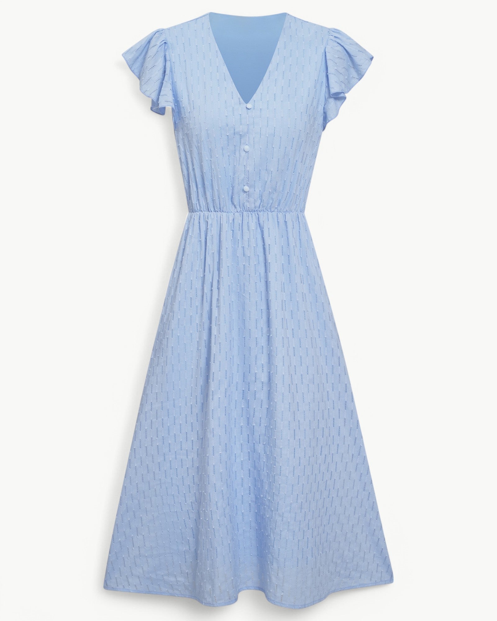 LARA - V-neck midi dress with ruffle sleeves - Light & stylish favorite